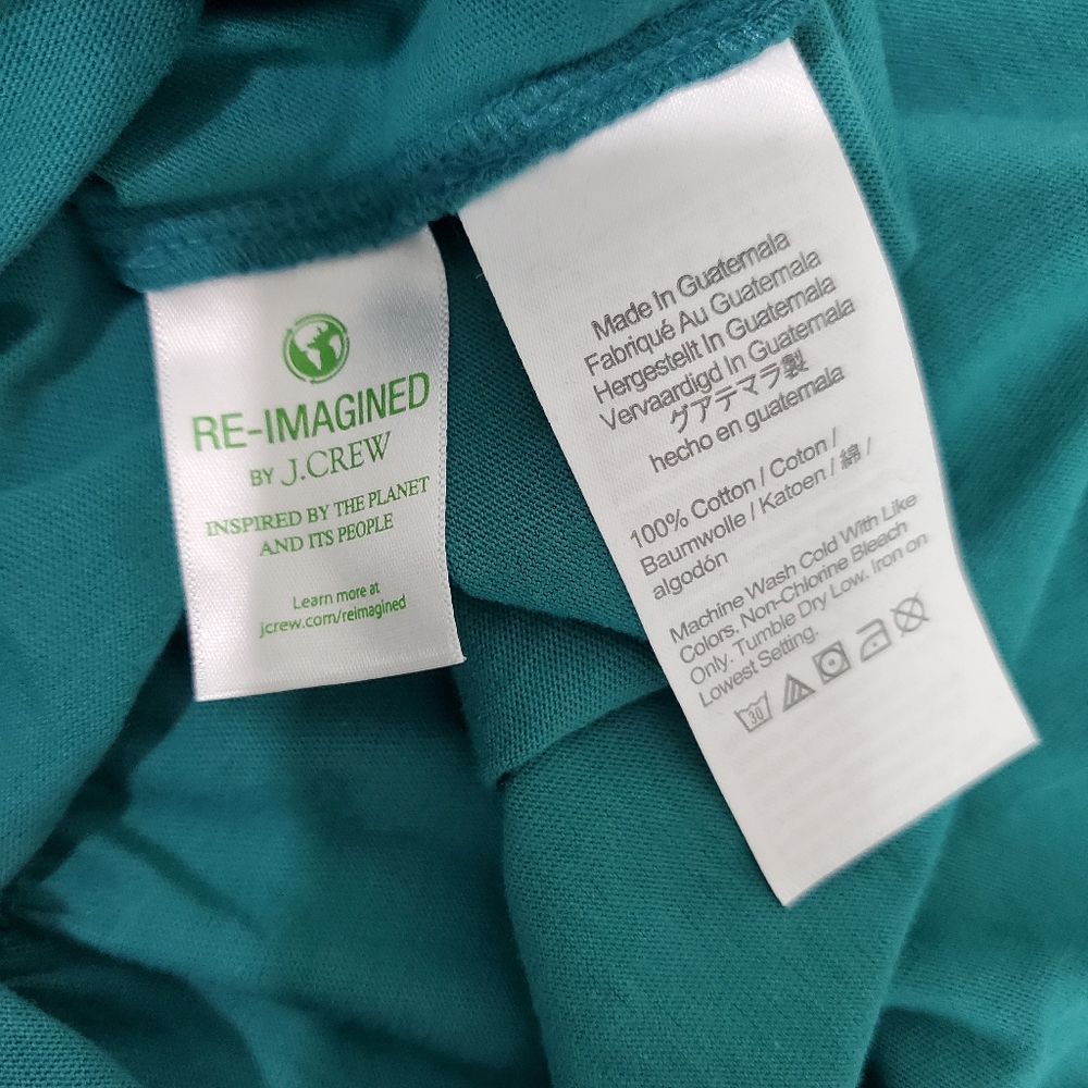 NWT J.Crew Broken-in Jersey Tiered Cotton Summer Mini Dress Green Color Size S - Picture 12 of 14